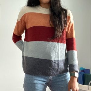 Madewell Crofton Striped Pullover Sweater in Coziest Yarn